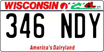 WI license plate 346NDY