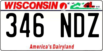 WI license plate 346NDZ