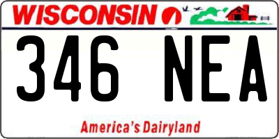 WI license plate 346NEA