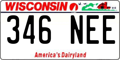 WI license plate 346NEE