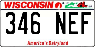 WI license plate 346NEF
