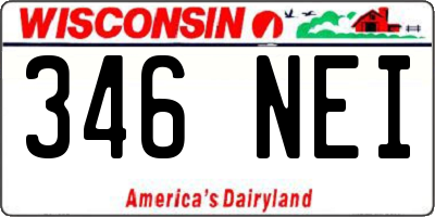 WI license plate 346NEI