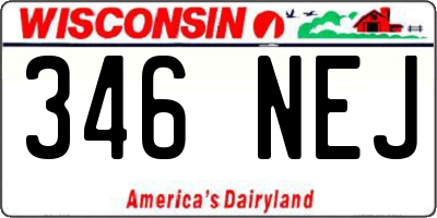 WI license plate 346NEJ