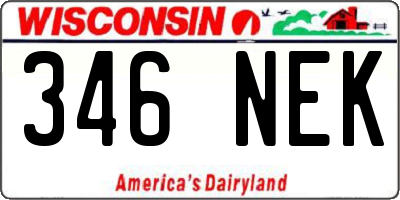 WI license plate 346NEK