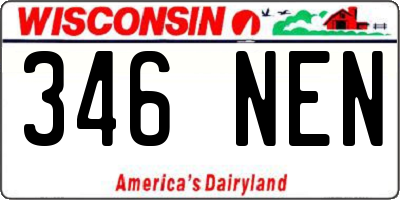 WI license plate 346NEN