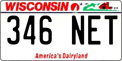WI license plate 346NET