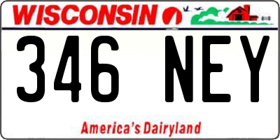 WI license plate 346NEY