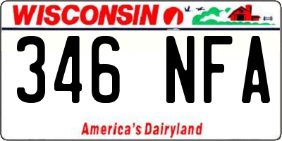 WI license plate 346NFA