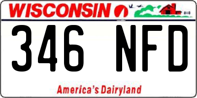 WI license plate 346NFD