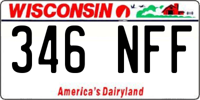 WI license plate 346NFF