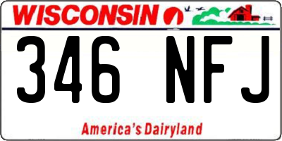 WI license plate 346NFJ