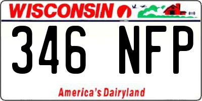 WI license plate 346NFP