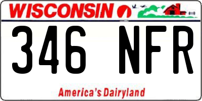 WI license plate 346NFR