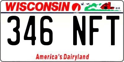WI license plate 346NFT