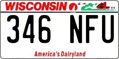 WI license plate 346NFU