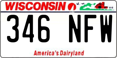 WI license plate 346NFW