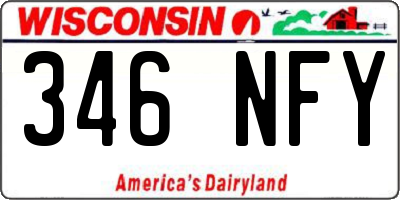 WI license plate 346NFY