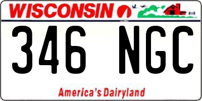 WI license plate 346NGC