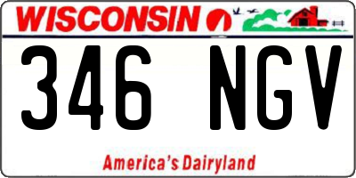 WI license plate 346NGV