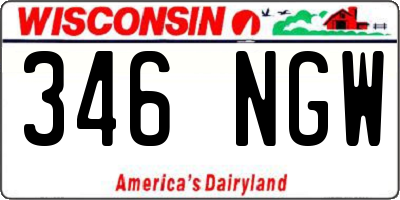 WI license plate 346NGW