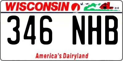 WI license plate 346NHB