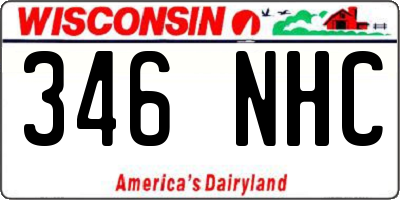 WI license plate 346NHC