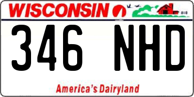 WI license plate 346NHD