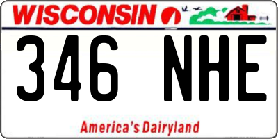 WI license plate 346NHE