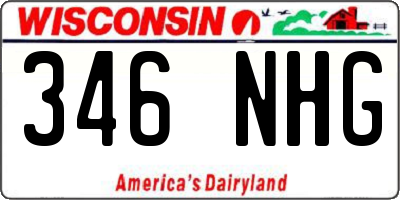 WI license plate 346NHG