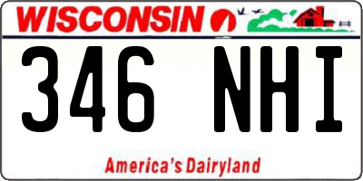 WI license plate 346NHI