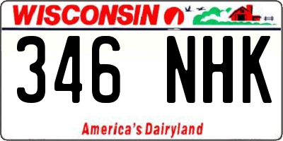WI license plate 346NHK