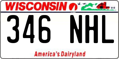 WI license plate 346NHL