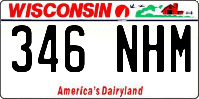 WI license plate 346NHM