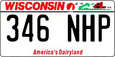 WI license plate 346NHP