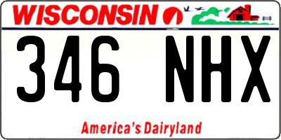 WI license plate 346NHX