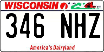 WI license plate 346NHZ