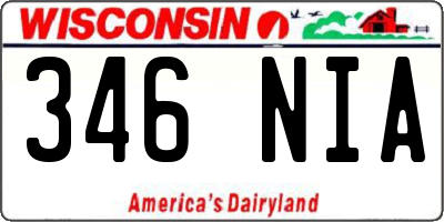 WI license plate 346NIA