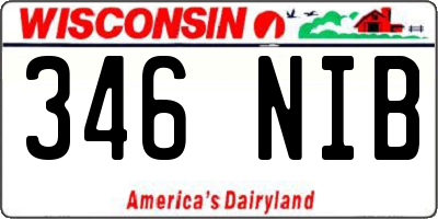 WI license plate 346NIB