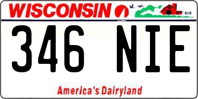 WI license plate 346NIE