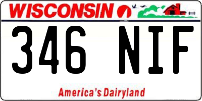 WI license plate 346NIF