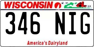 WI license plate 346NIG