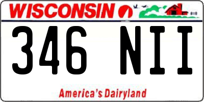 WI license plate 346NII