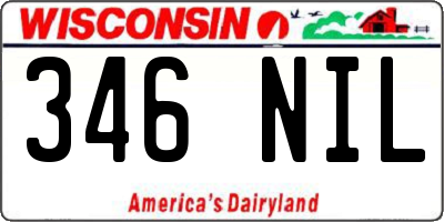 WI license plate 346NIL