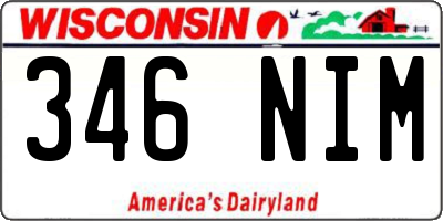 WI license plate 346NIM