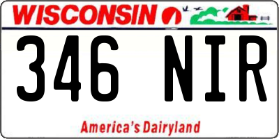 WI license plate 346NIR