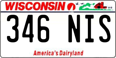 WI license plate 346NIS