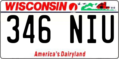 WI license plate 346NIU