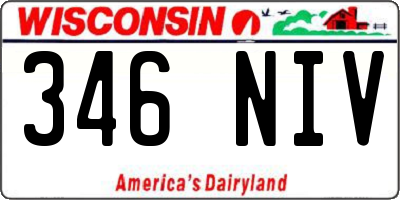 WI license plate 346NIV