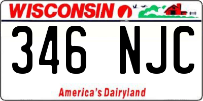 WI license plate 346NJC