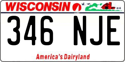 WI license plate 346NJE